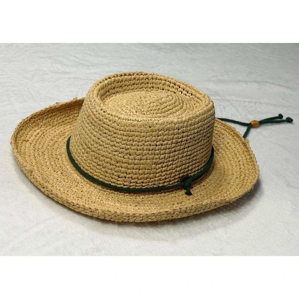 Scala Women's Crocheted Twisted Raffia Outback Beach Sun Hat High End Timeless
